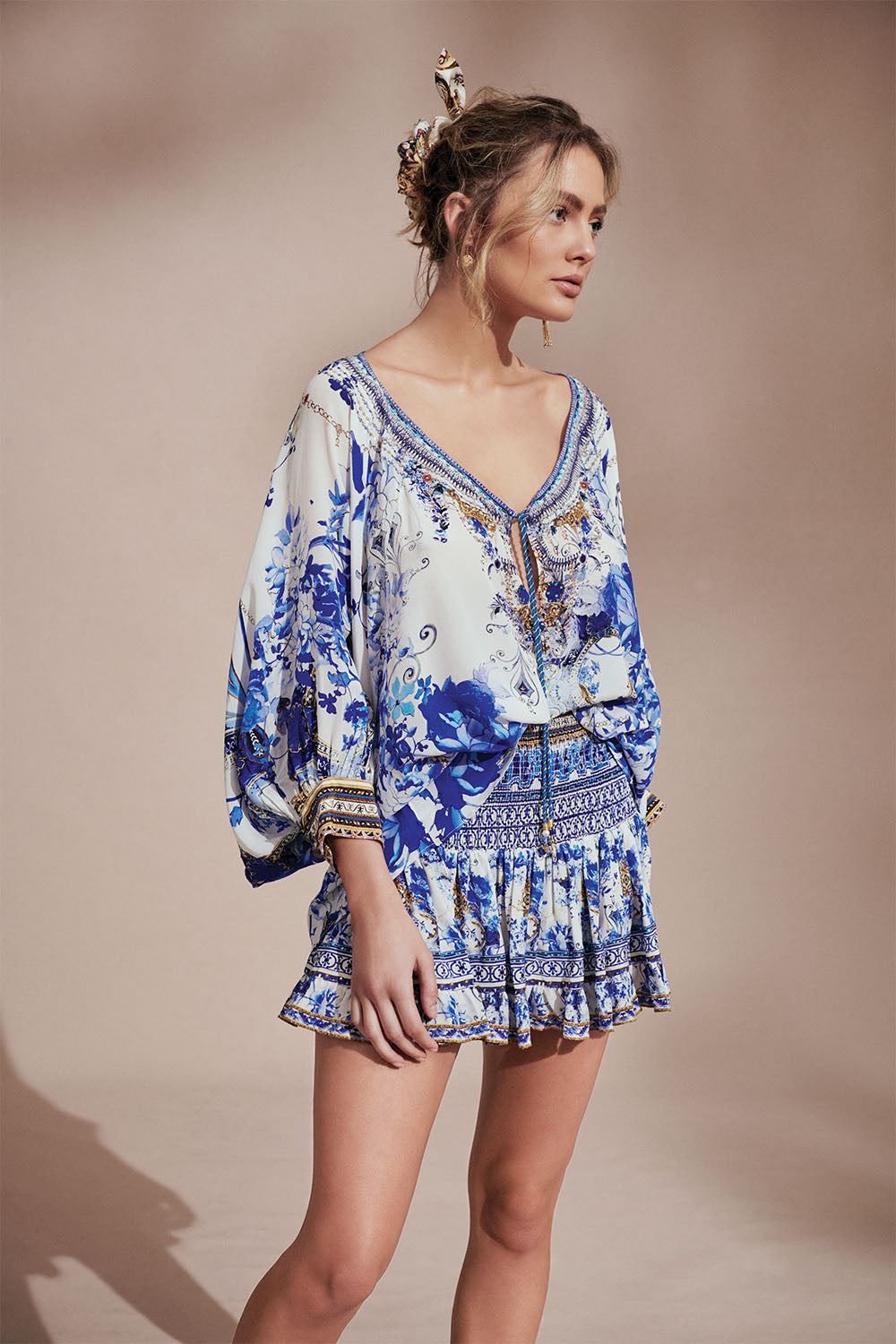 SHORT SHIRRED SKIRT SAINT GERMAINE