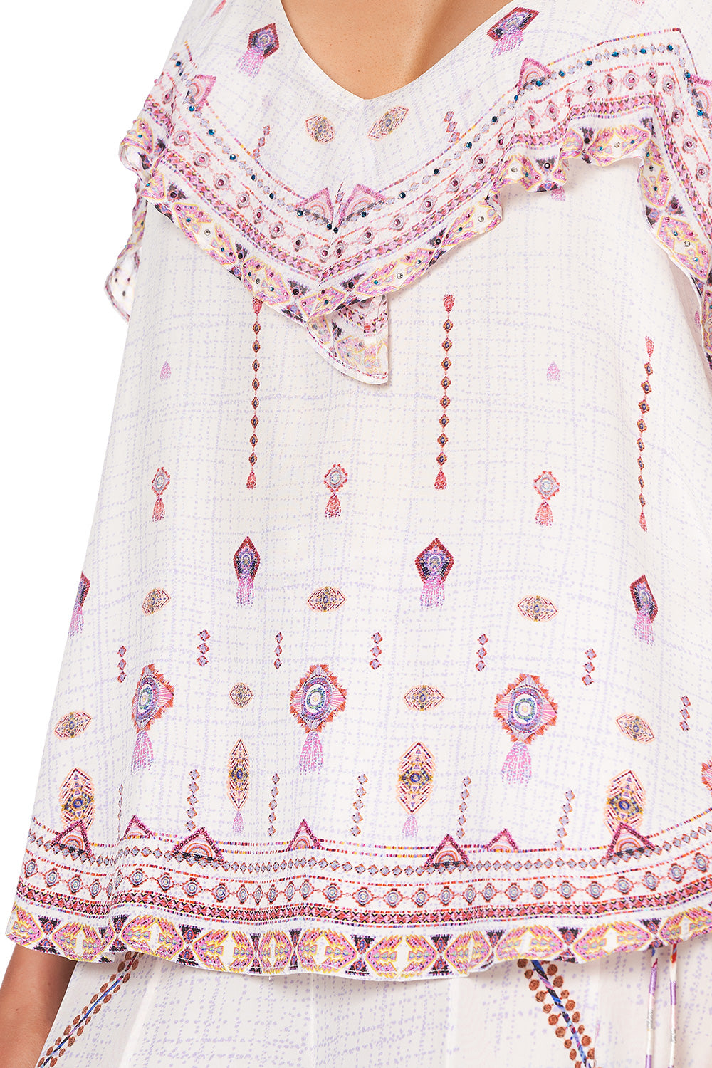 TOP WITH NECKLINE FRILL TANAMI ROAD