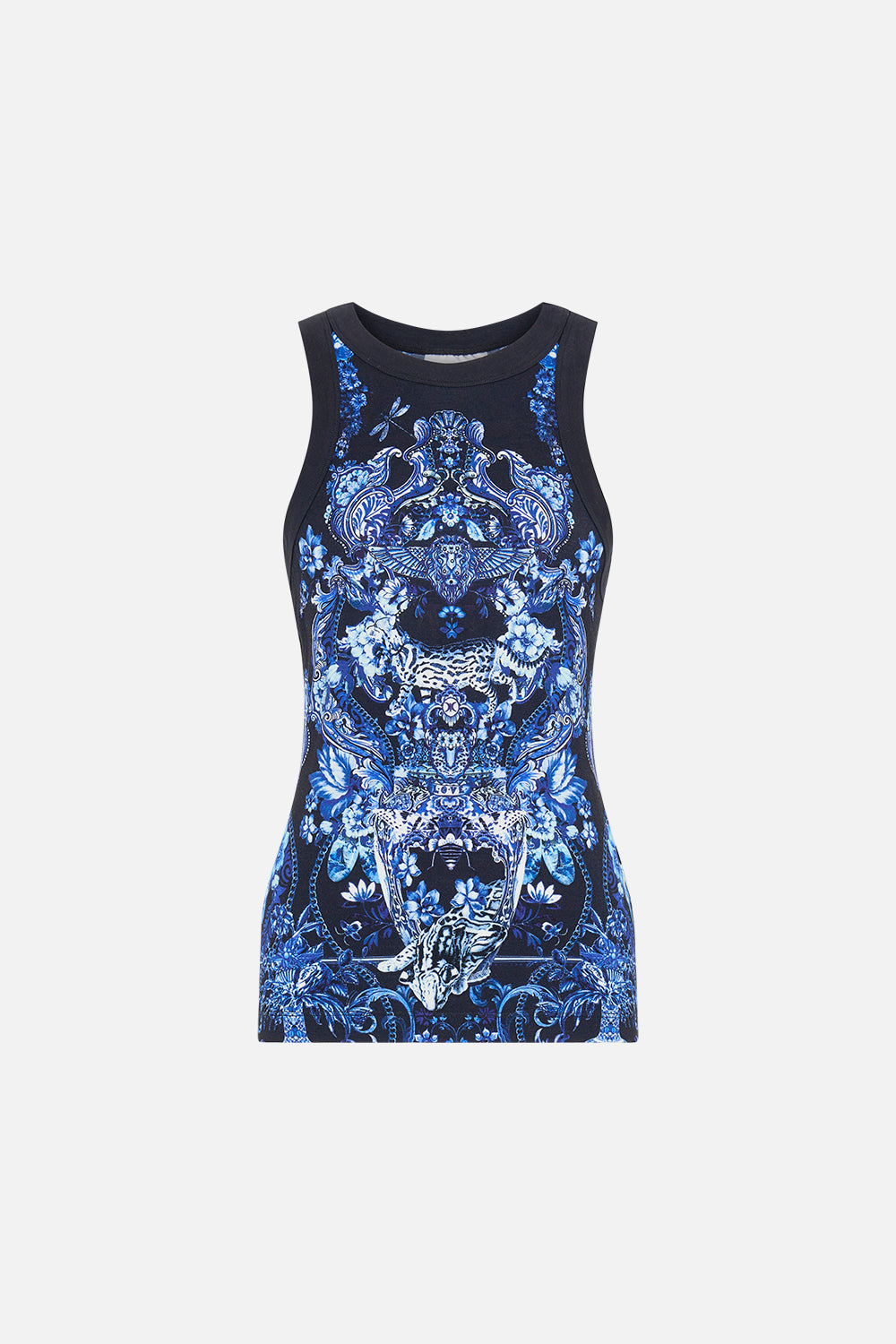 CAMILLA tank top in Delft Dynasty print 