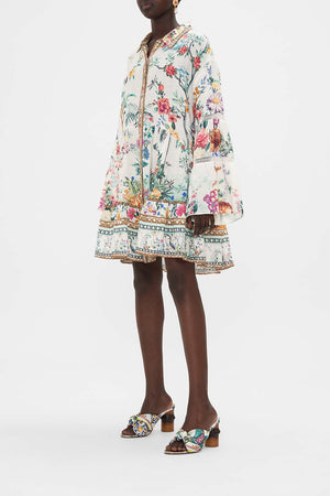 CAMILLA tiered dress in Plumes and Parterres print