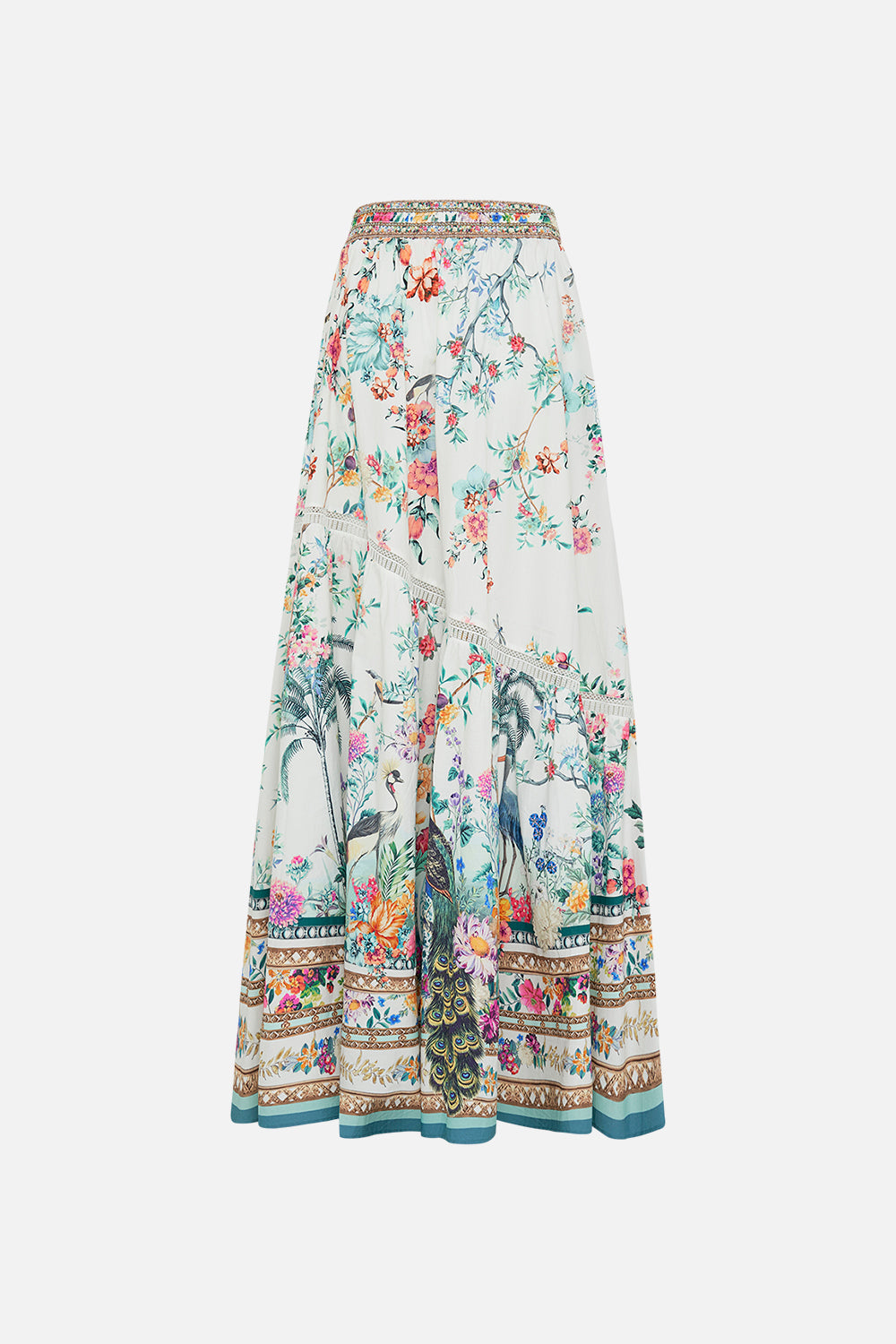 CAMILLA maxi skirt in Plumes and Parterres print