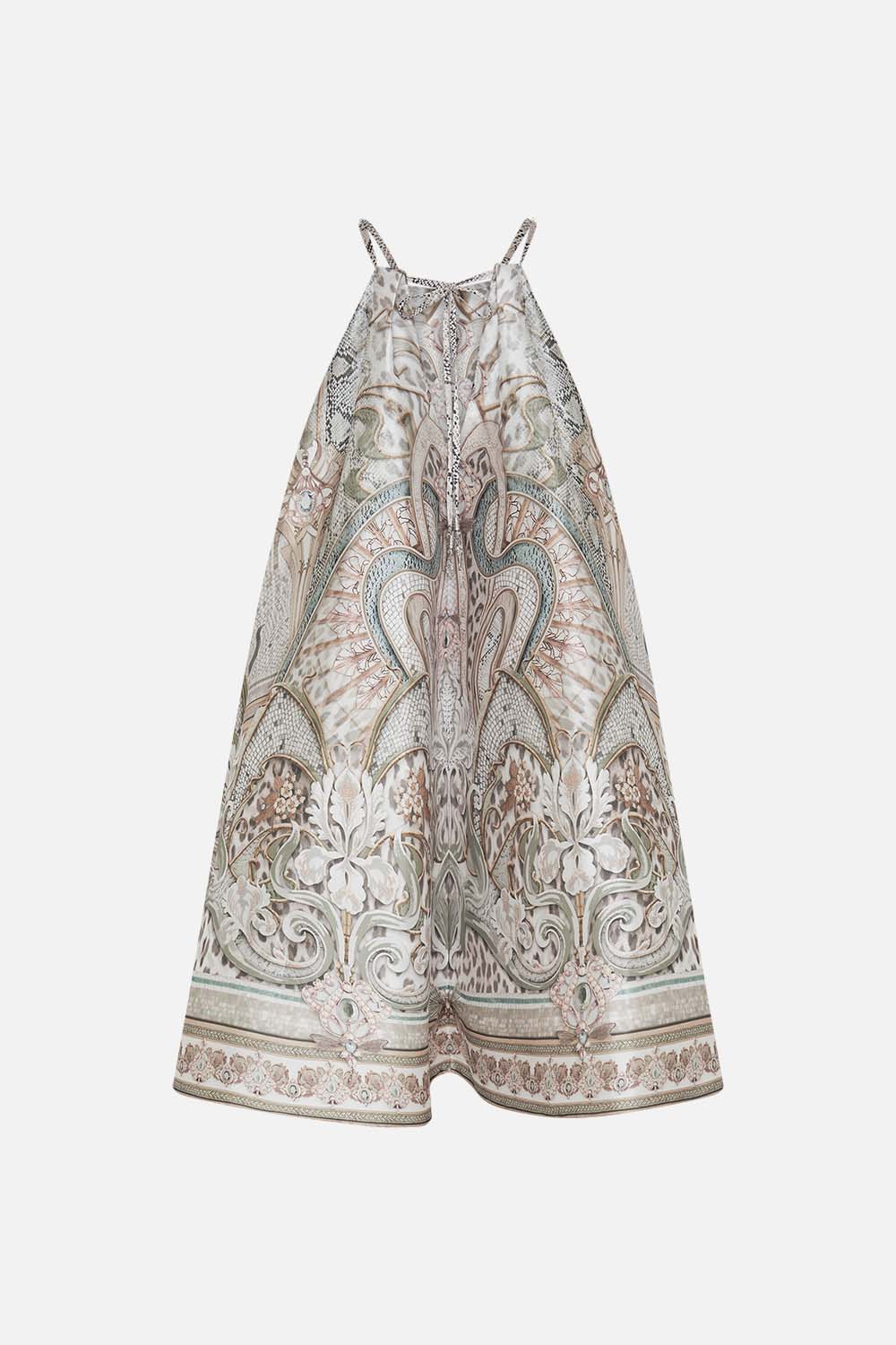 CAMILLA mini dress in Ivory Tower Tales oprint