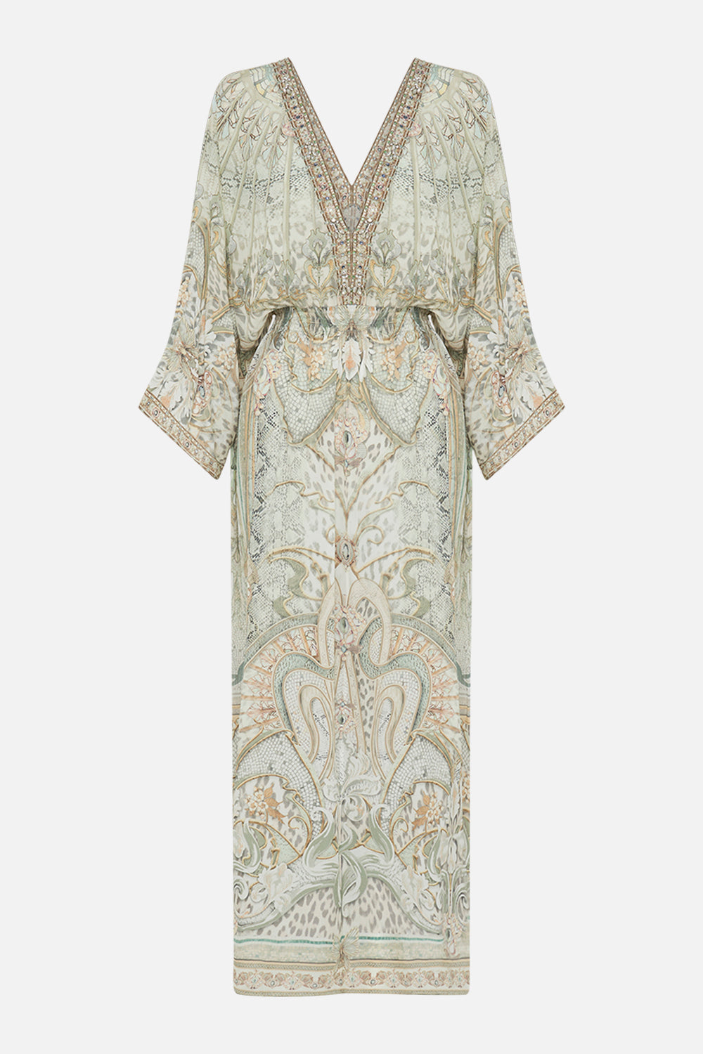 CAMILLA maxi dress in Ivory Tower Tales print