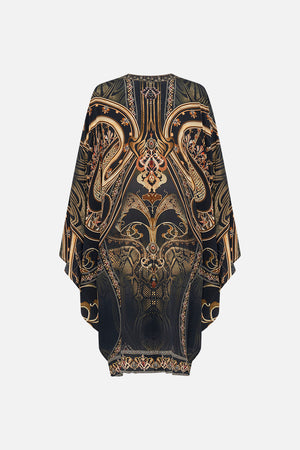 CAMILLA silk kaftan in Nouveau Noir print