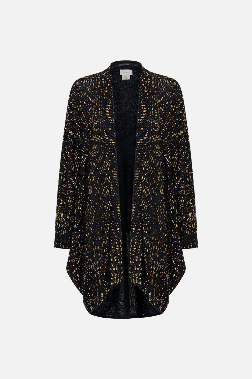 CAMILLA black embellished knit in Nouveau Noir print
