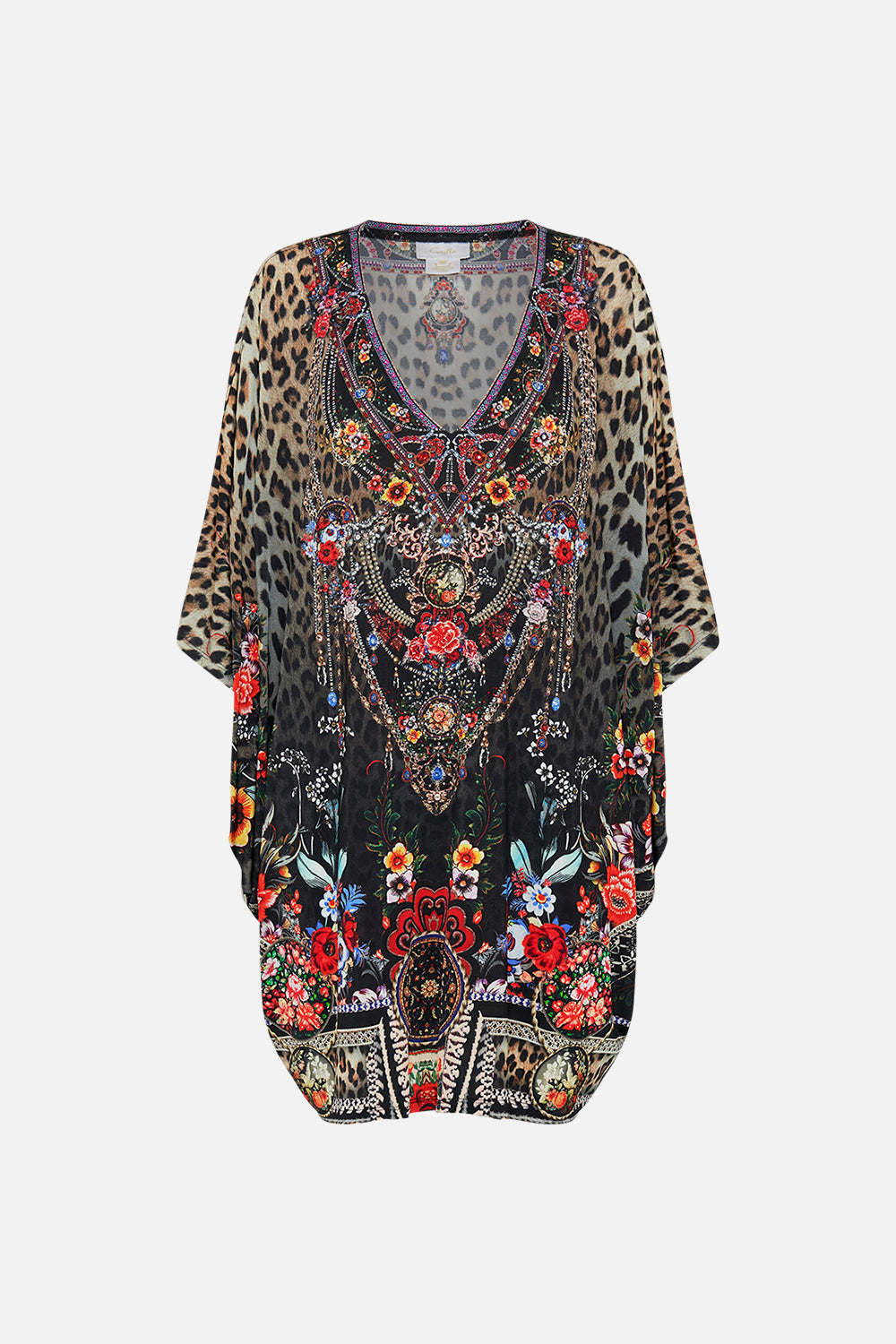 CAMILLA black floral print batwing top in Volendamn Dolls pirnt 