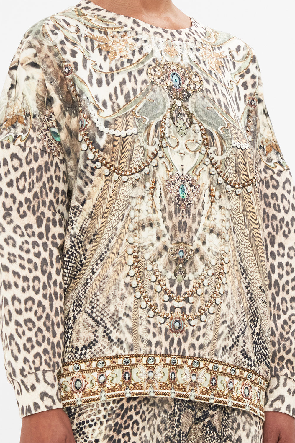 CAMILLA sweat shirt in Looking Glass Houses print