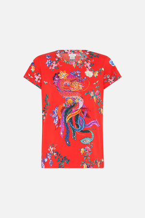 Slim Fit Round Neck T-Shirt - Printed The Summer Palace | CAMILLA AU ...