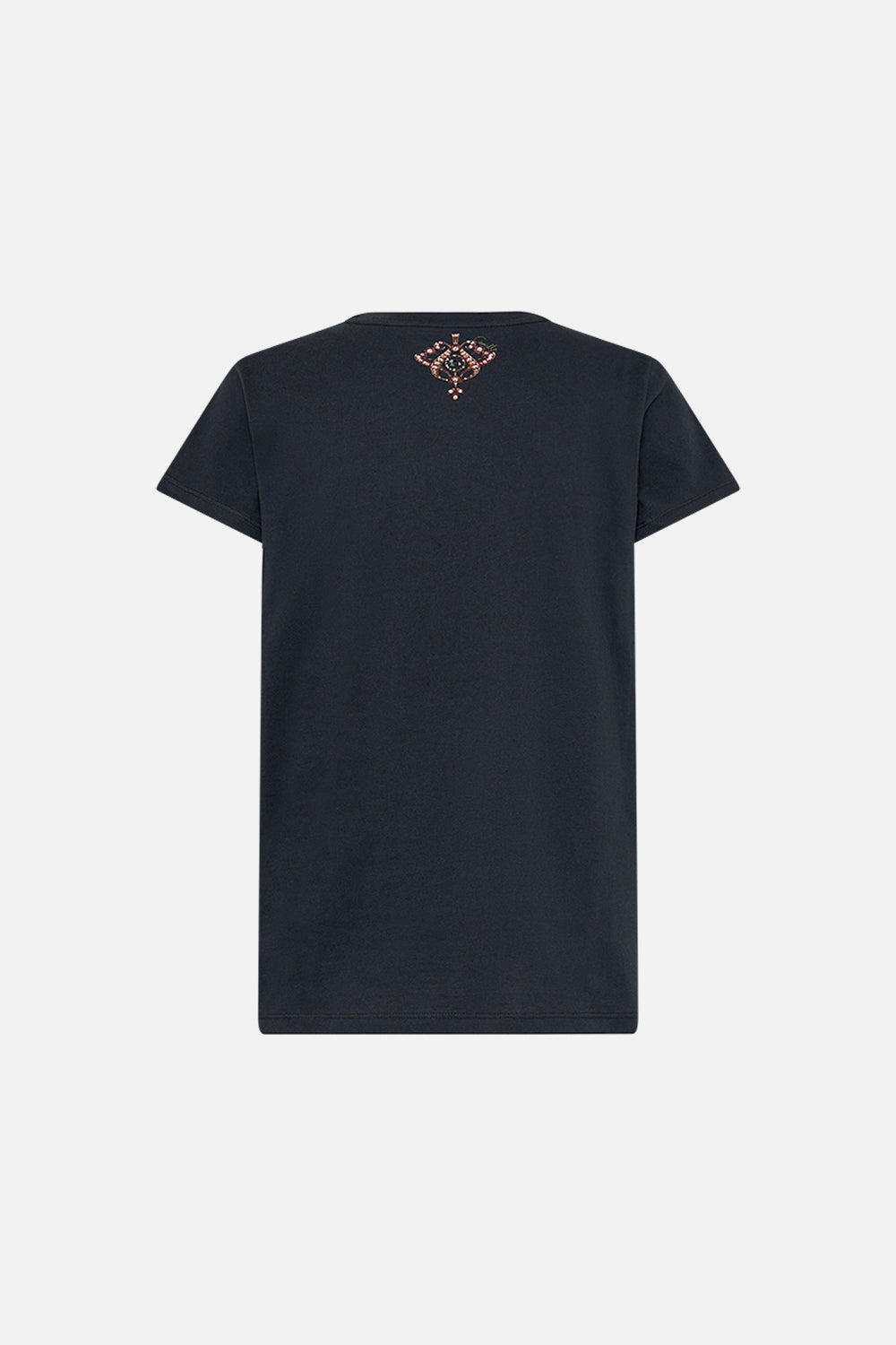 CAMILLA slim fit graphic t shirt in Nouveau Noir print
