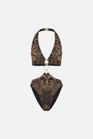 CAMILLA resortwear onepiece swimsuit in Nouveau Noir print