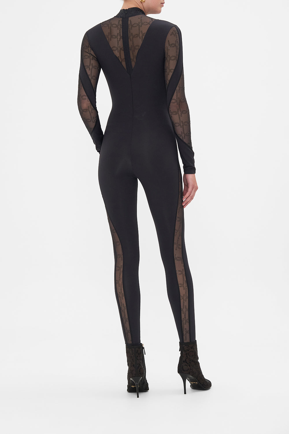 CAMILLA black mesh catsuit 
