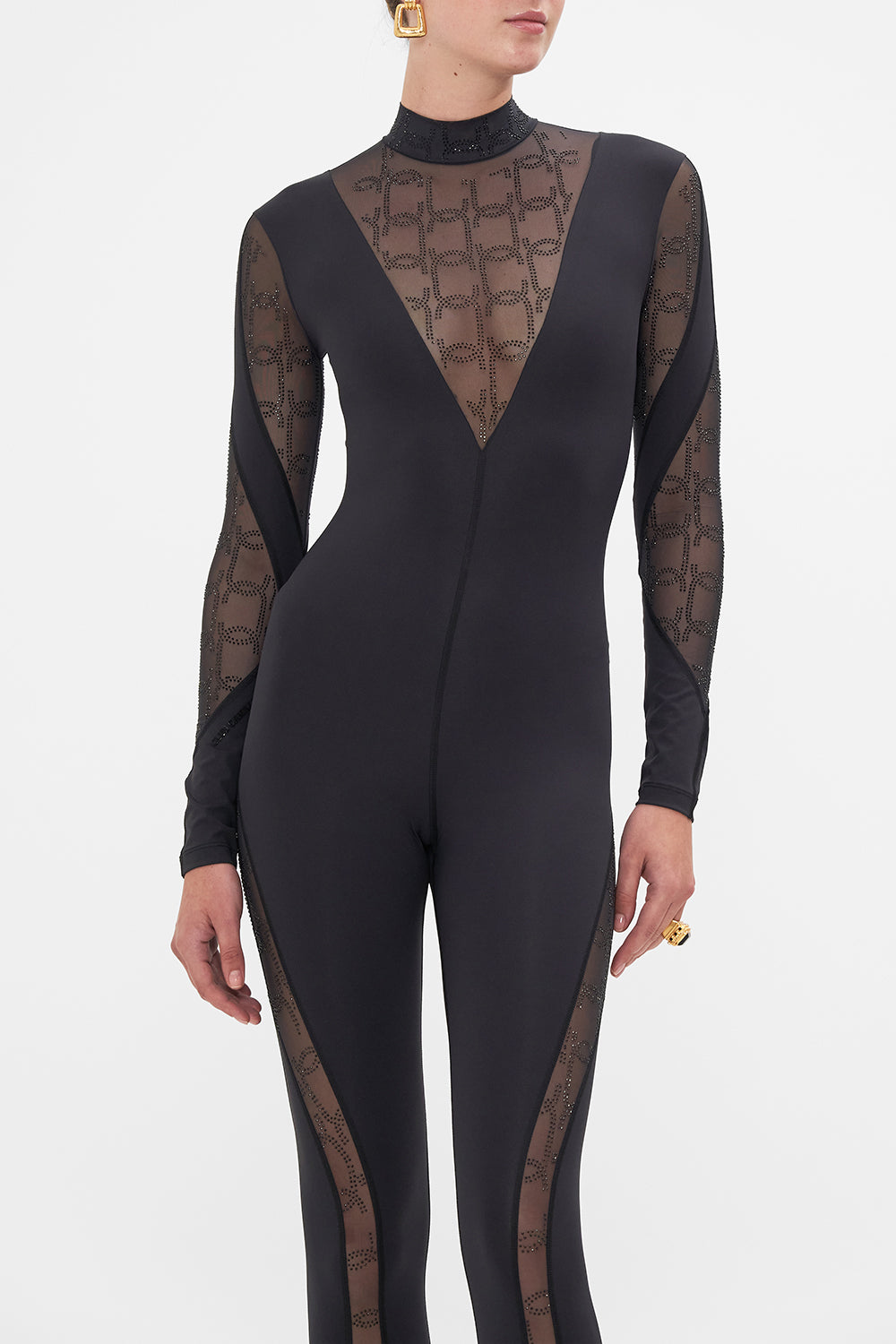 CAMILLA black mesh catsuit 