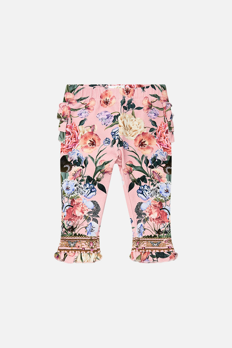 BABIES LEGGINGS WITH FRILL BACK AND HEM TILED IN TIME