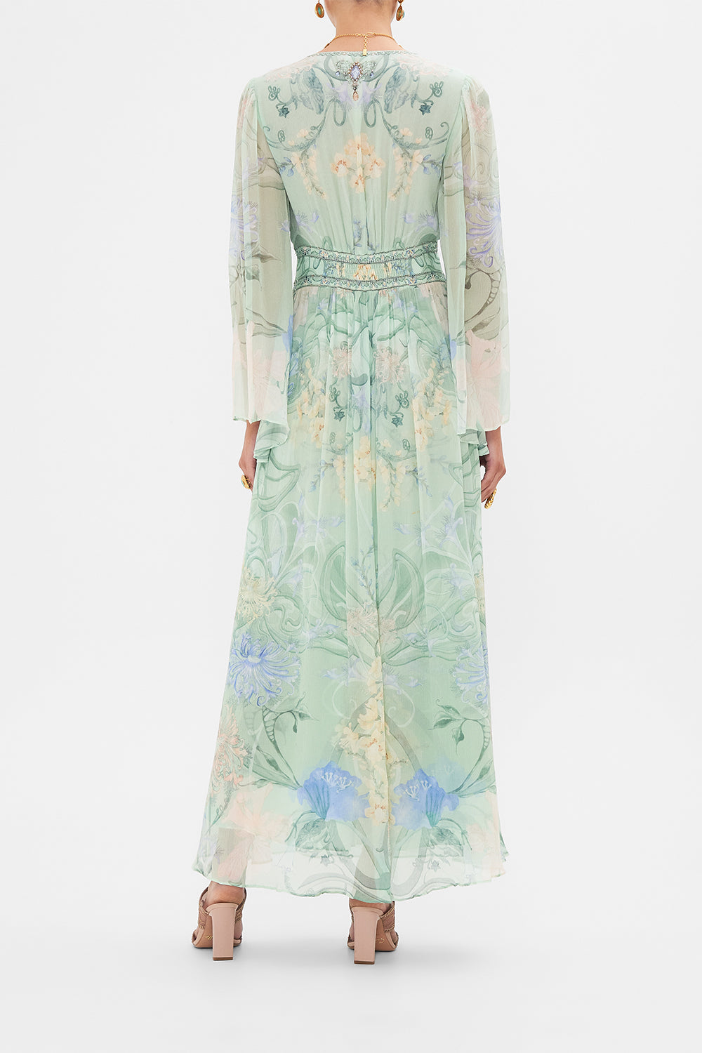 CAMILLA Floral Flared Sleeve Dress in Dreaming in Dutch