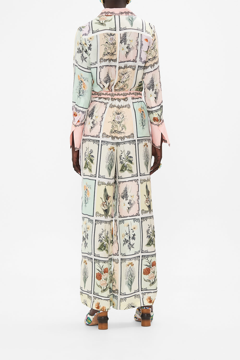 CAMILLA multi Minimal Wide Leg Pant in Long Live Letterpress