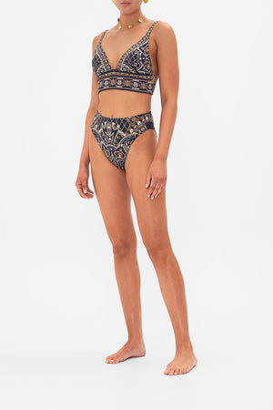 CAMILLA luxury bikini top in Dance With The Duke print