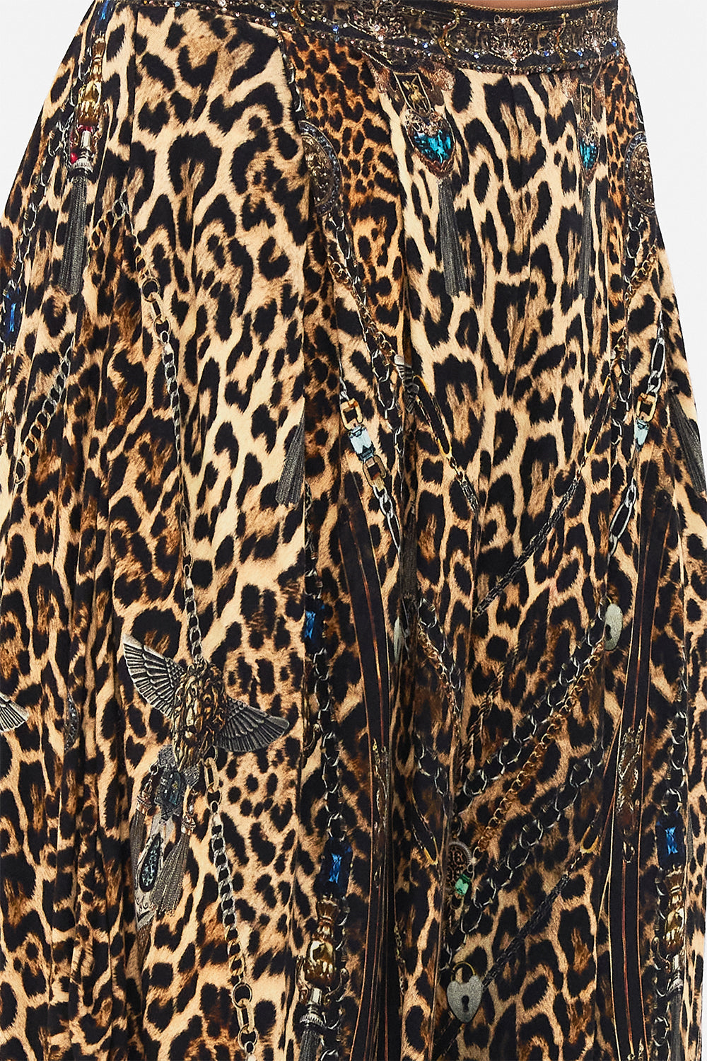 CAMILLA leopard split hem jersey pant in Amsterglam print.