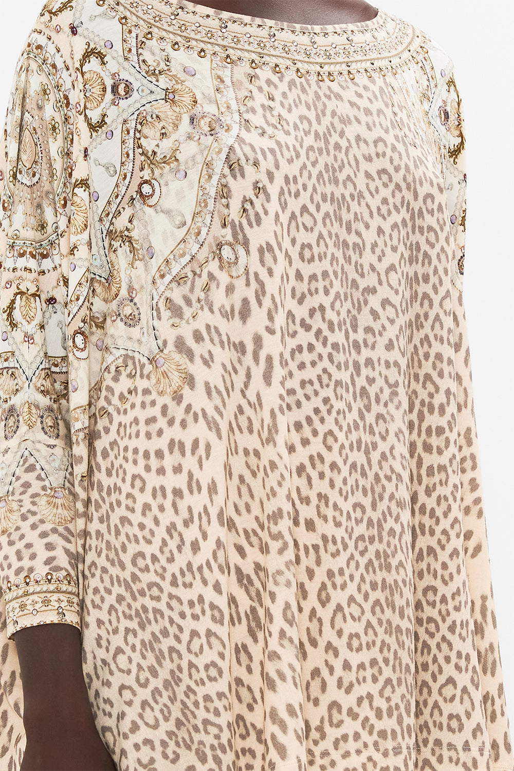 CAMILLA Blush Scoop Neck Slouch Tee in Grotto Goddess