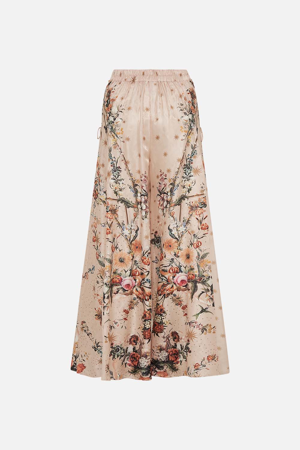 CAMILLA lace up pants in Rose Garden Revolution print