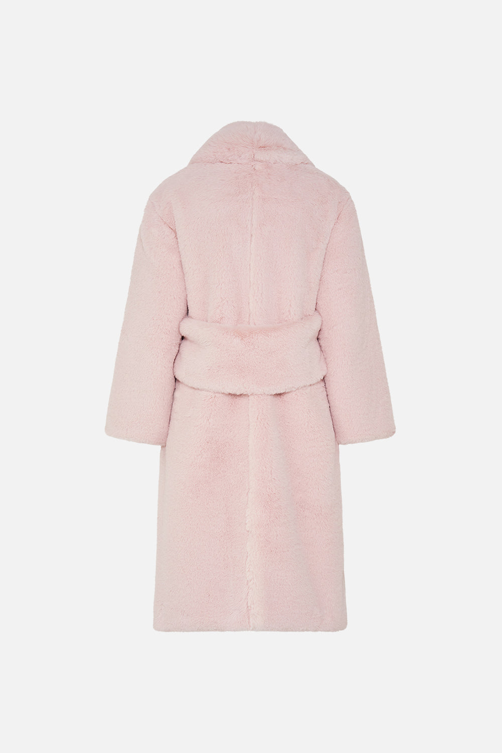 CAMILLA Floral Long Teddy Coat in Blossoms and Brushstrokes