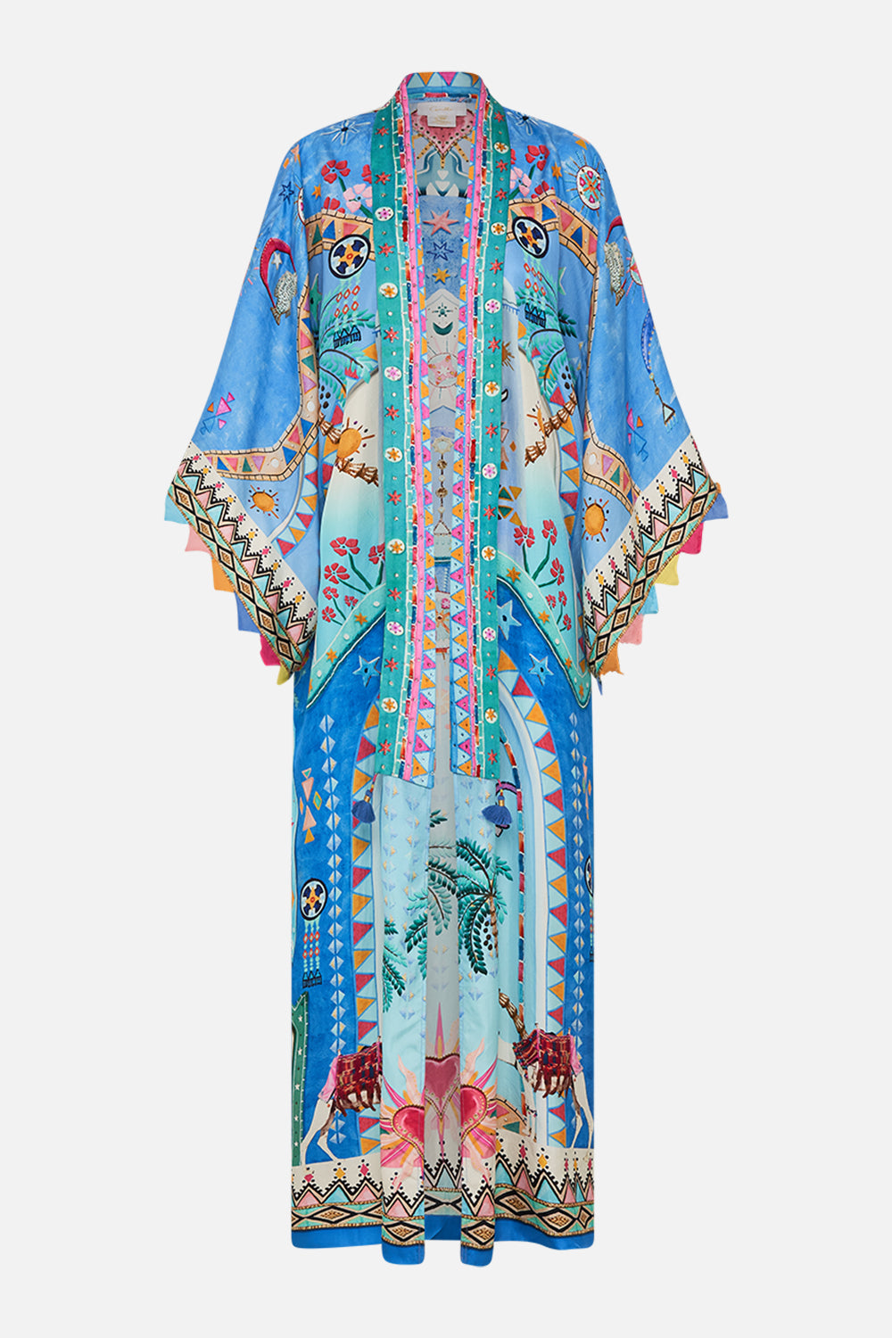 KIMONO LAYER WITH COLLAR A PAINTED VILLAGE