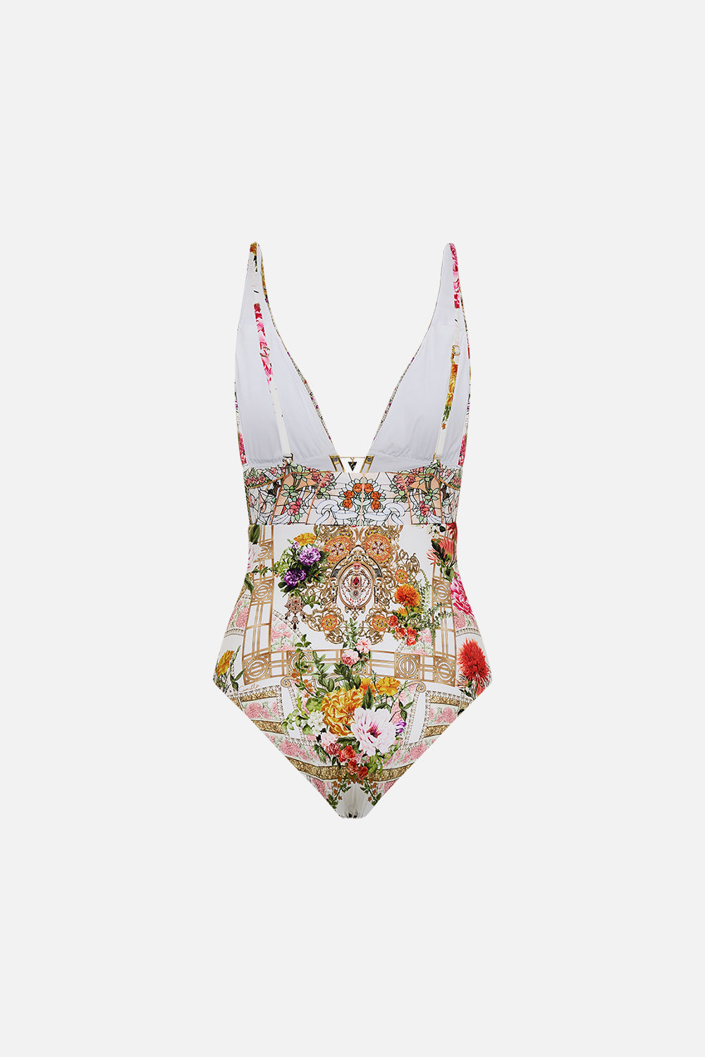 The Egyptian Rose High Tri One Piece With Front Trim | CAMILLA AU
