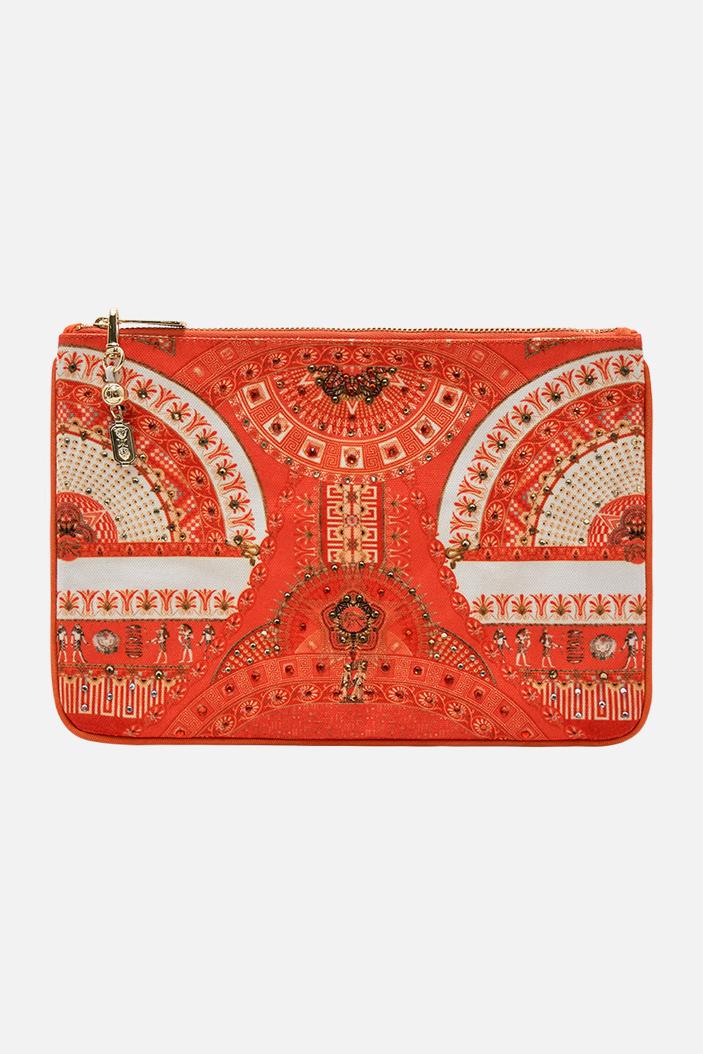 CAMILLA Small Canvas Clutch in The Obelisk Gate Print