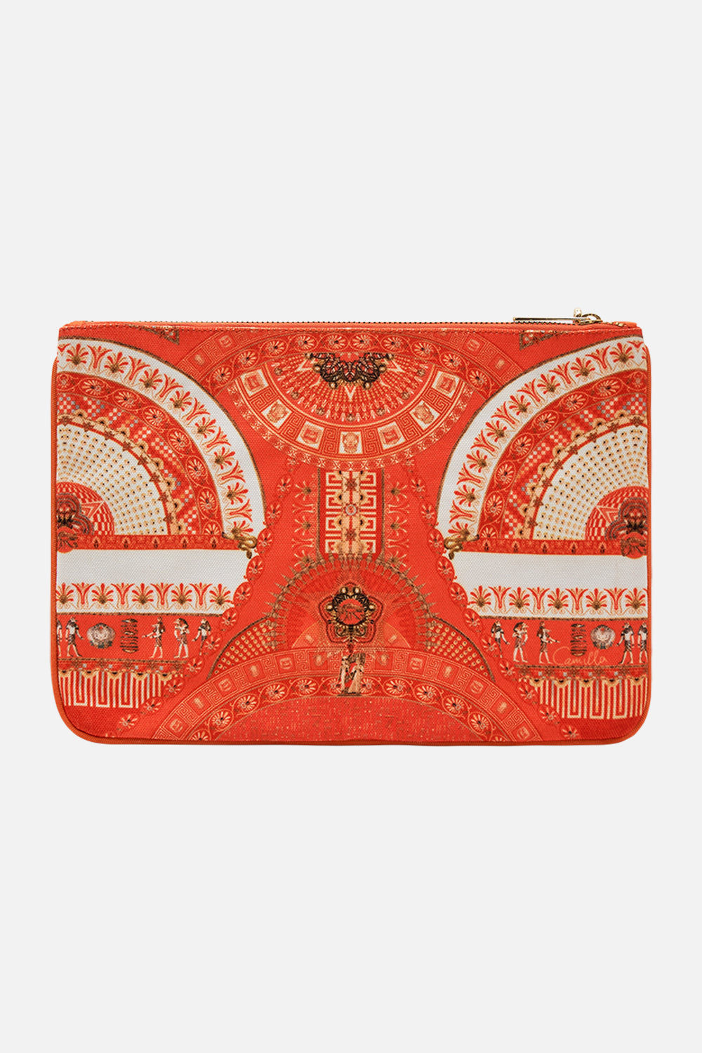 CAMILLA Small Canvas Clutch in The Obelisk Gate Print