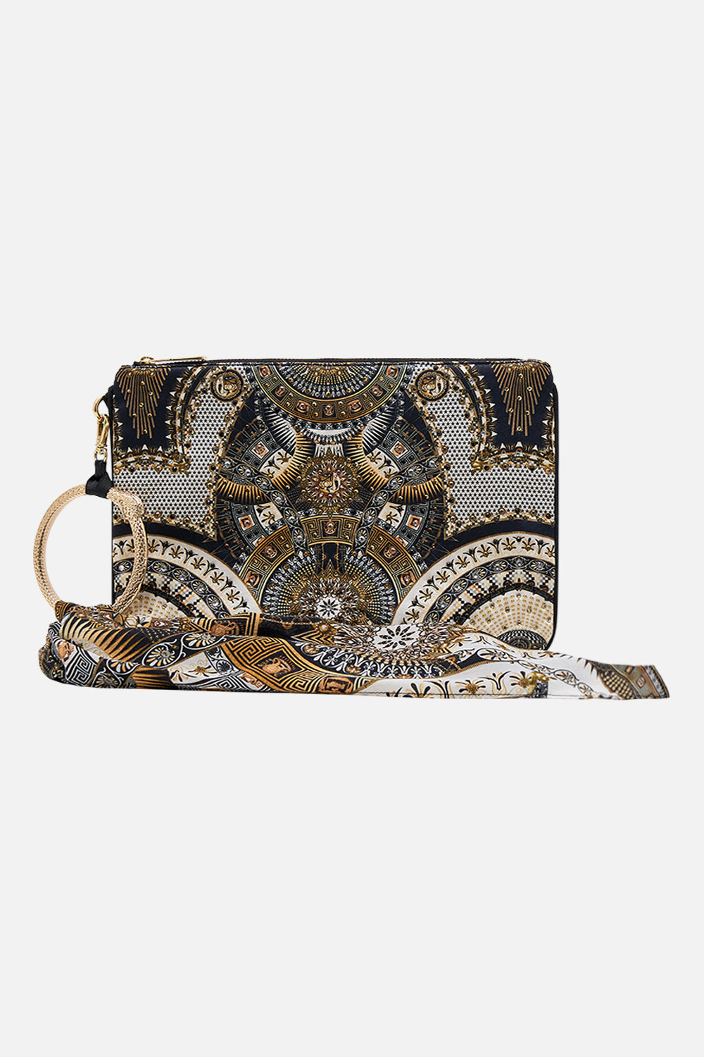 CAMILLA Ring Scarf Clutch in Temples of Dendara Print