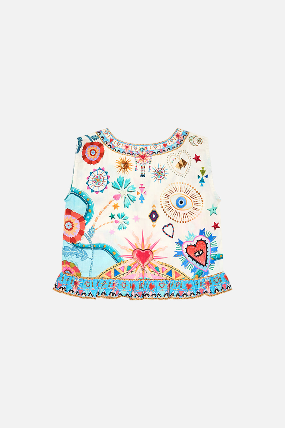 KIDS CROP WITH FRILL HEM 4-10 RAINBOW ROADS