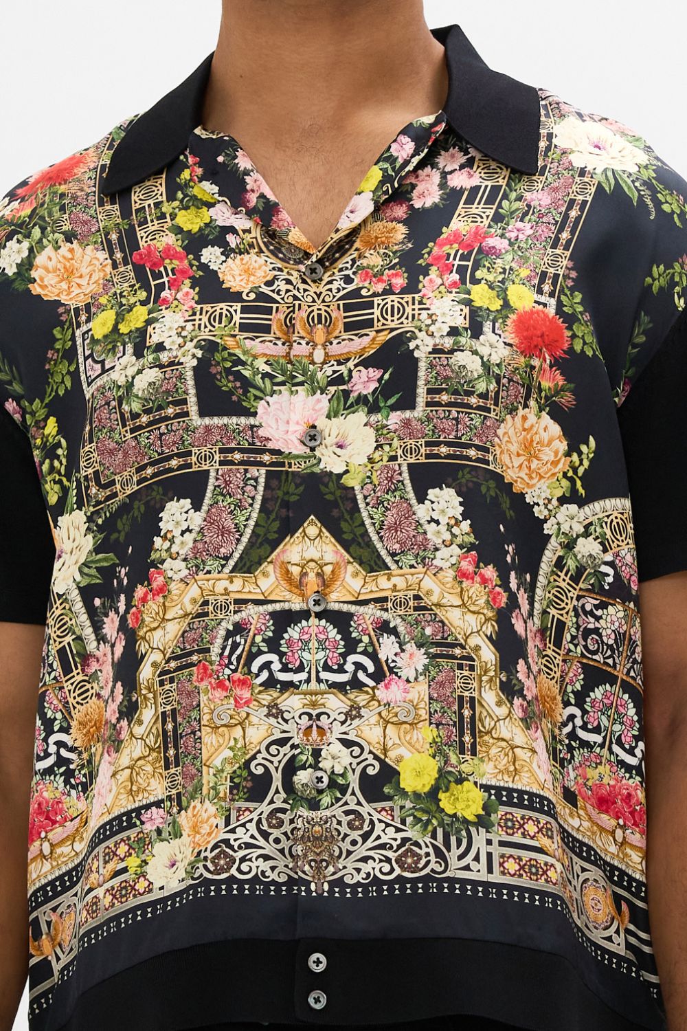 CAMILLA Knit Sleeve Shirt in Adorned in Alexandria print