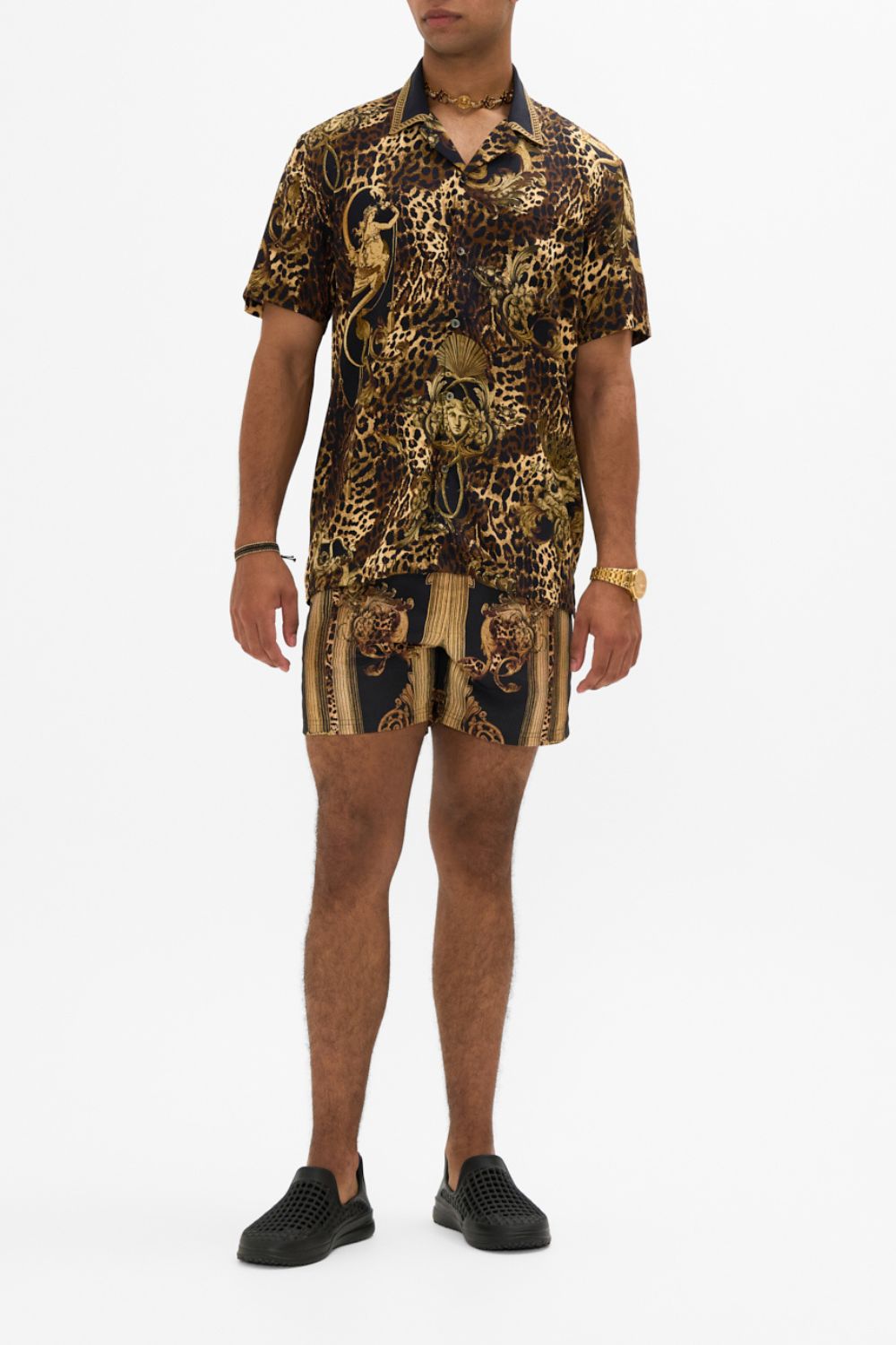 CAMILLA Short Sleeve Camp Collared Shirt in Era Of Empires print