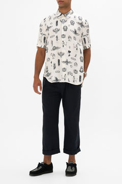 CAMILLA Oversized Button Through Short Sleeve Shirt in Nubian Wonderland print