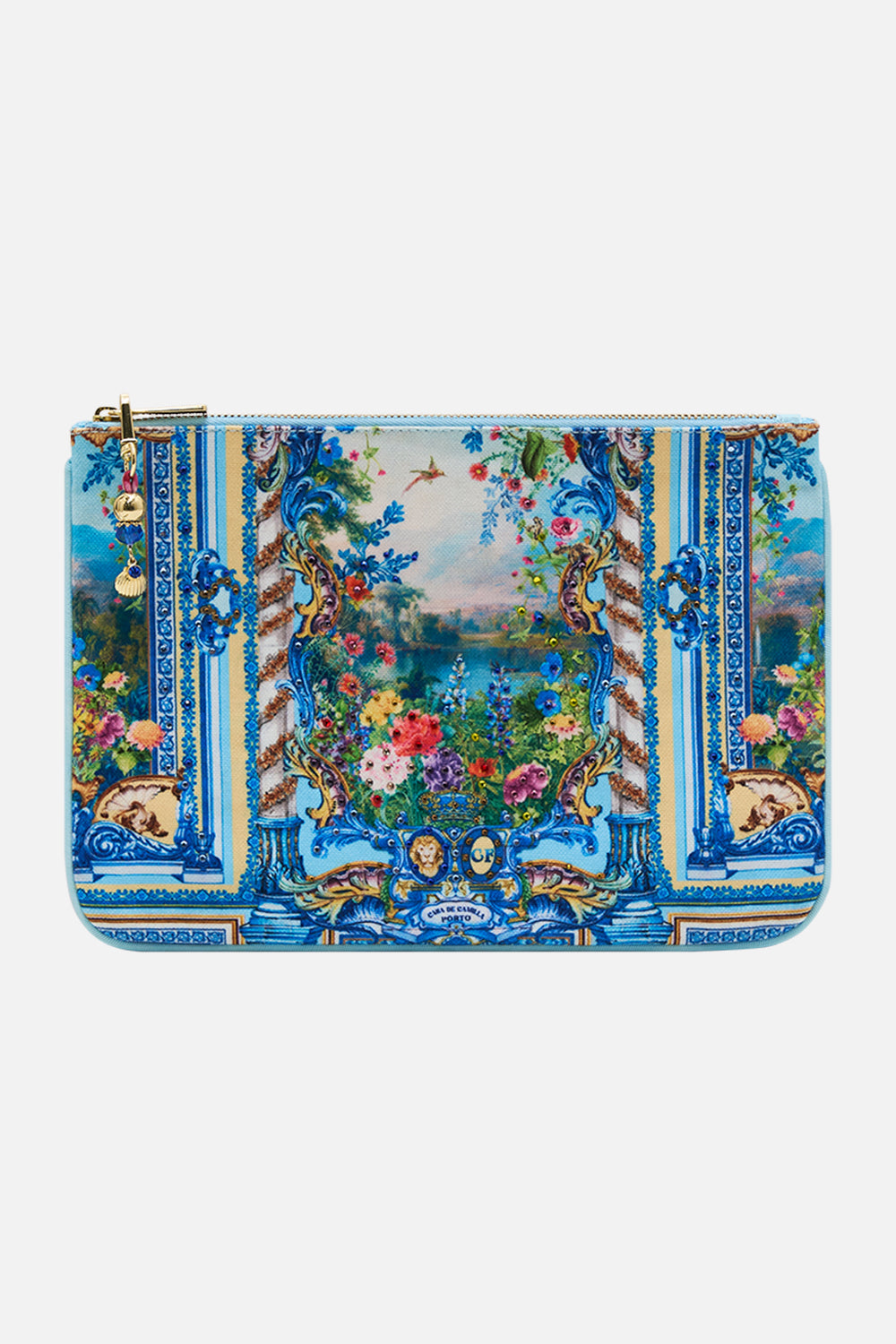 CAMILLA Small Canvas Clutch in Wall To Wall Wonders print
