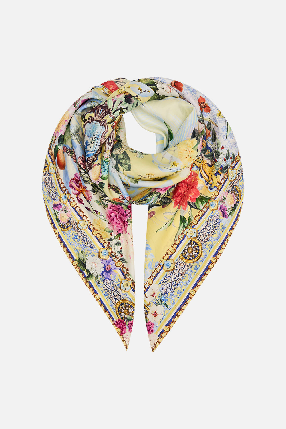 CAMILLA Large Square Scarf in Flor Fantástica print