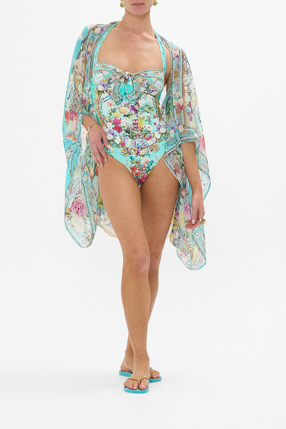 CAMILLA Silk Shrug in Gardens Of Queluz print