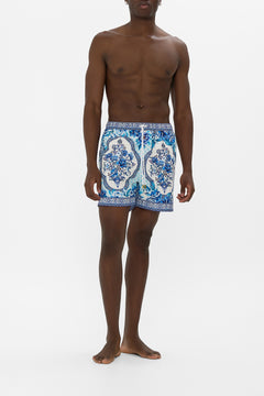 MID LENGTH BOARDSHORT WITH ELASTIC WAIST A CERAMIC GARDEN