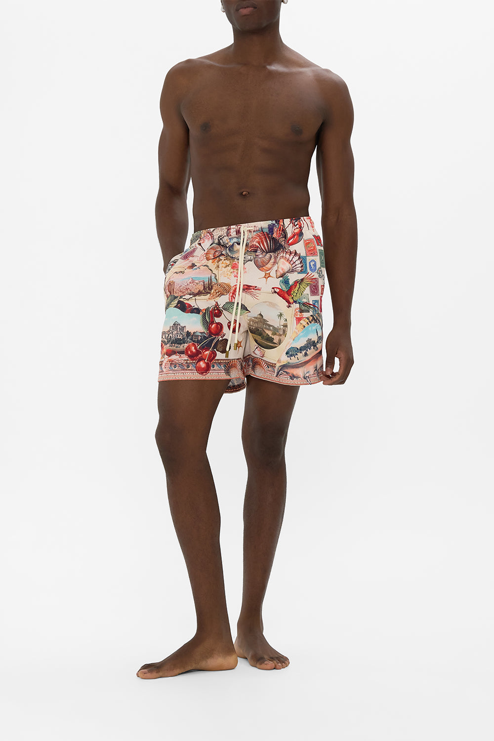 The CAMILLA MID LENGTH BOARDSHORT WITH ELASTIC WAIST NOTES FROM THE ROADNOTES FROM THE ROAD