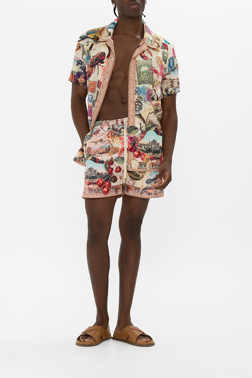 The CAMILLA MID LENGTH BOARDSHORT WITH ELASTIC WAIST NOTES FROM THE ROAD
