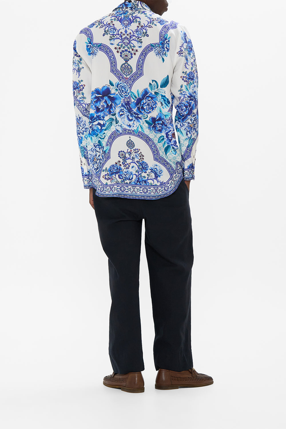 LONG SLEEVE HIDDEN PLACKET SHIRT A CERAMIC GARDEN