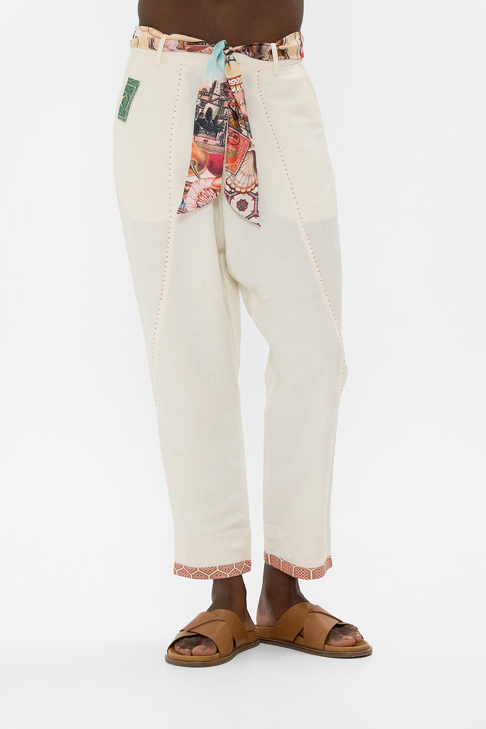The CAMILLA RELAXED PANELLED PANT WITH SILK BELT NOTES FROM THE ROAD