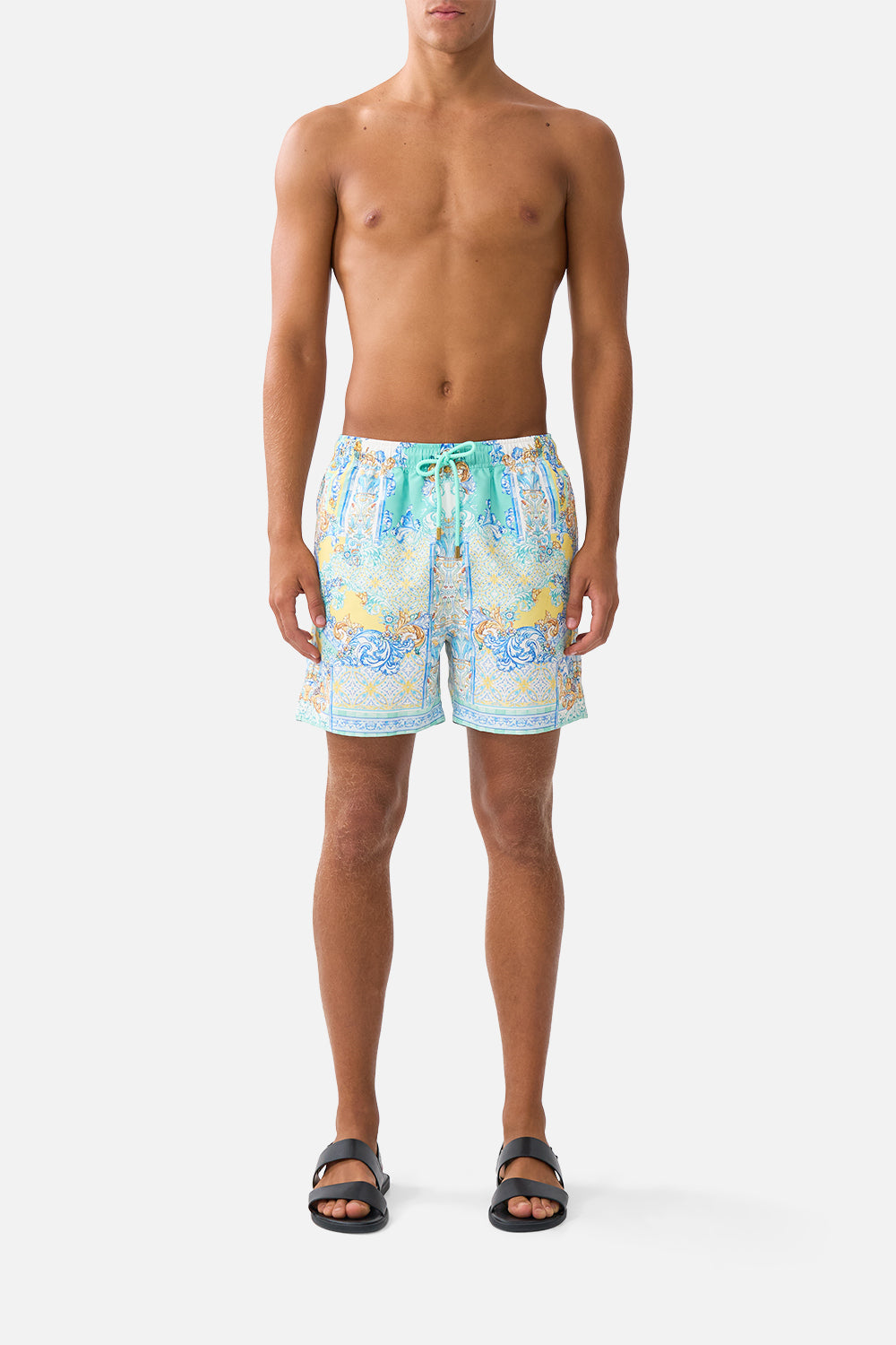 The CAMILLA MID LENGTH BOARDSHORT WITH ELASTIC WAIST DIAL UP THE TILESDIAL UP THE TILES