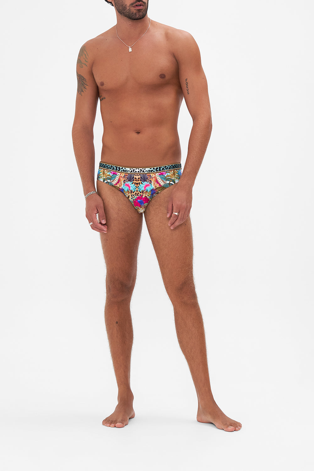 CAMILLA mens swim brief in Merry Go Round print