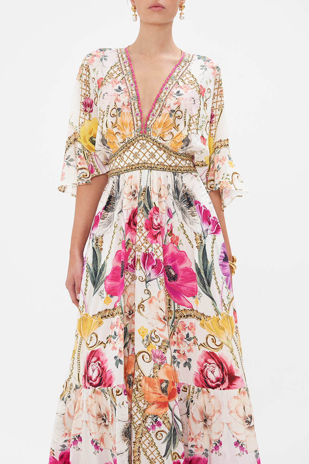 WAISTED DRESS WITH HEM RUFFLE DESTINY CALLING