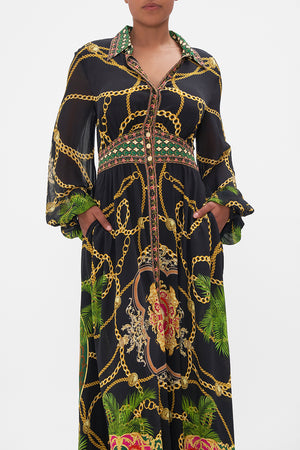 Waistband Long Dress With Collar| CAMILLA AU – CAMILLA