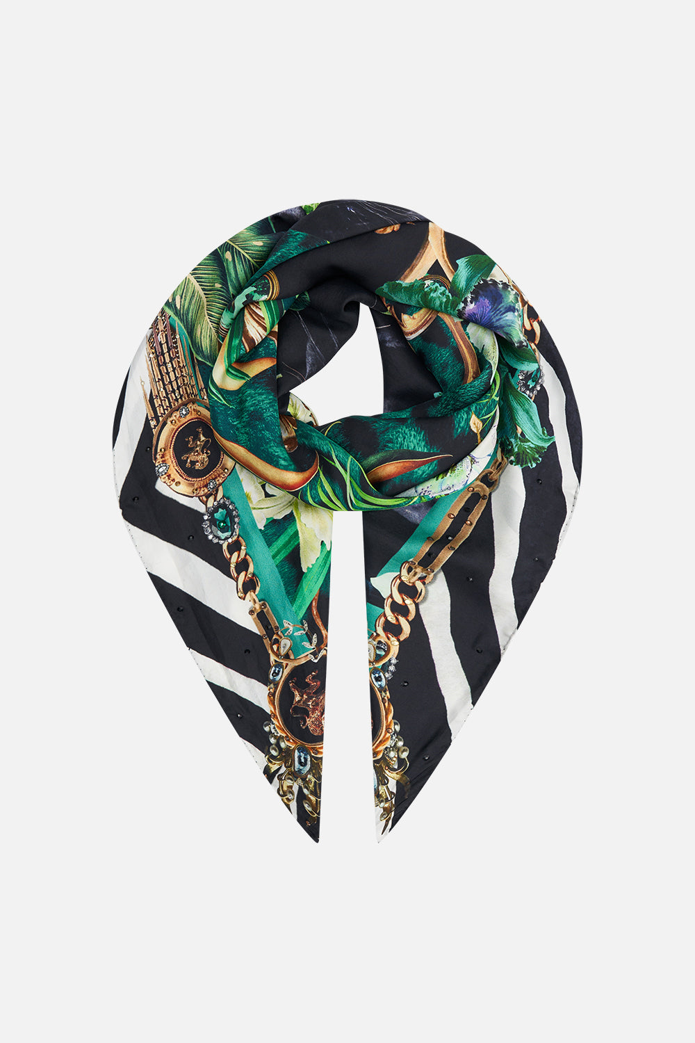 Product view of CAMILLA silk square scarf in Sing My Song print