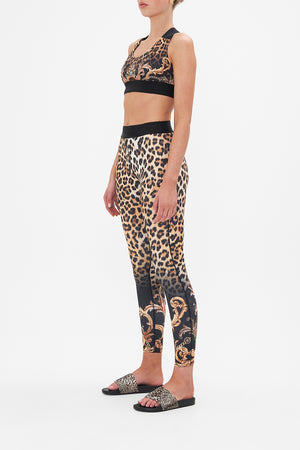 JACQUARD ELASTIC WAIST LEGGING WITH PIPING RUNNING IN THE WILD