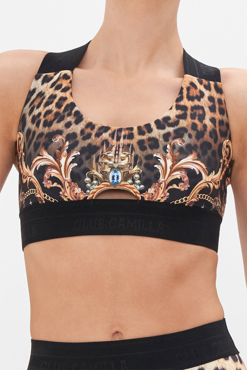 JACQUARD ELASTIC STRAP BRA WITH CF CUT OUT RUNNING IN THE WILD