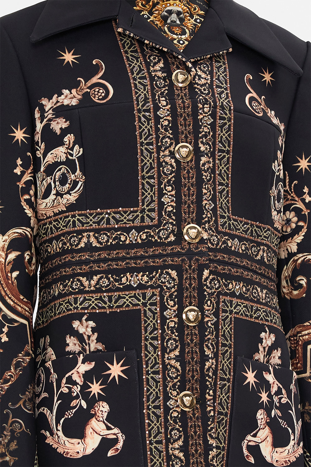 The CAMILLA LONG BUTTON FRONT COAT DUOMO DYNASTY