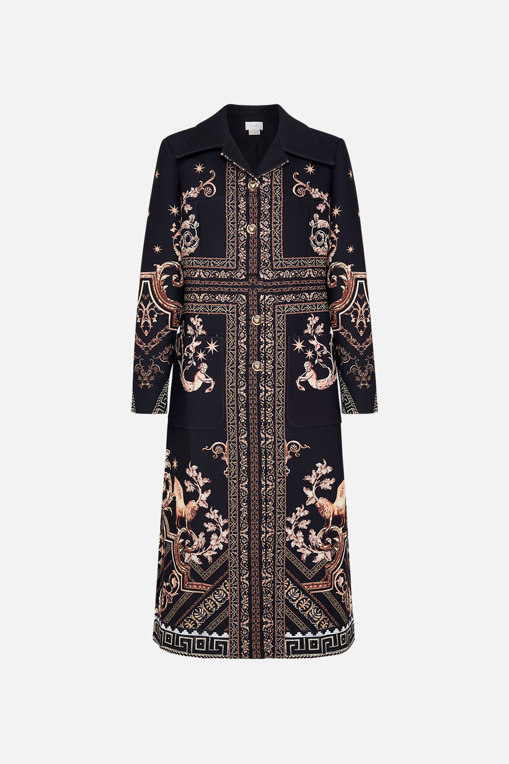 The CAMILLA LONG BUTTON FRONT COAT DUOMO DYNASTY